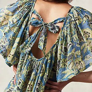 new  Free People 100% Cotton Kauai Getaway Tunic Top Longline Blouse 1S6